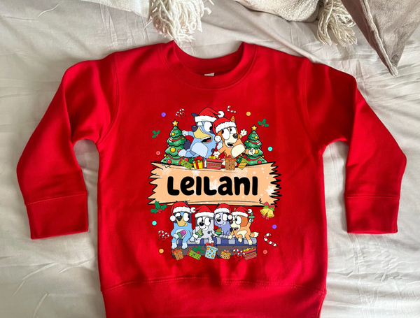 Personalized Toddler Bluey Crewneck Sweater