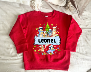 Personalized Toddler Bluey Crewneck Sweater